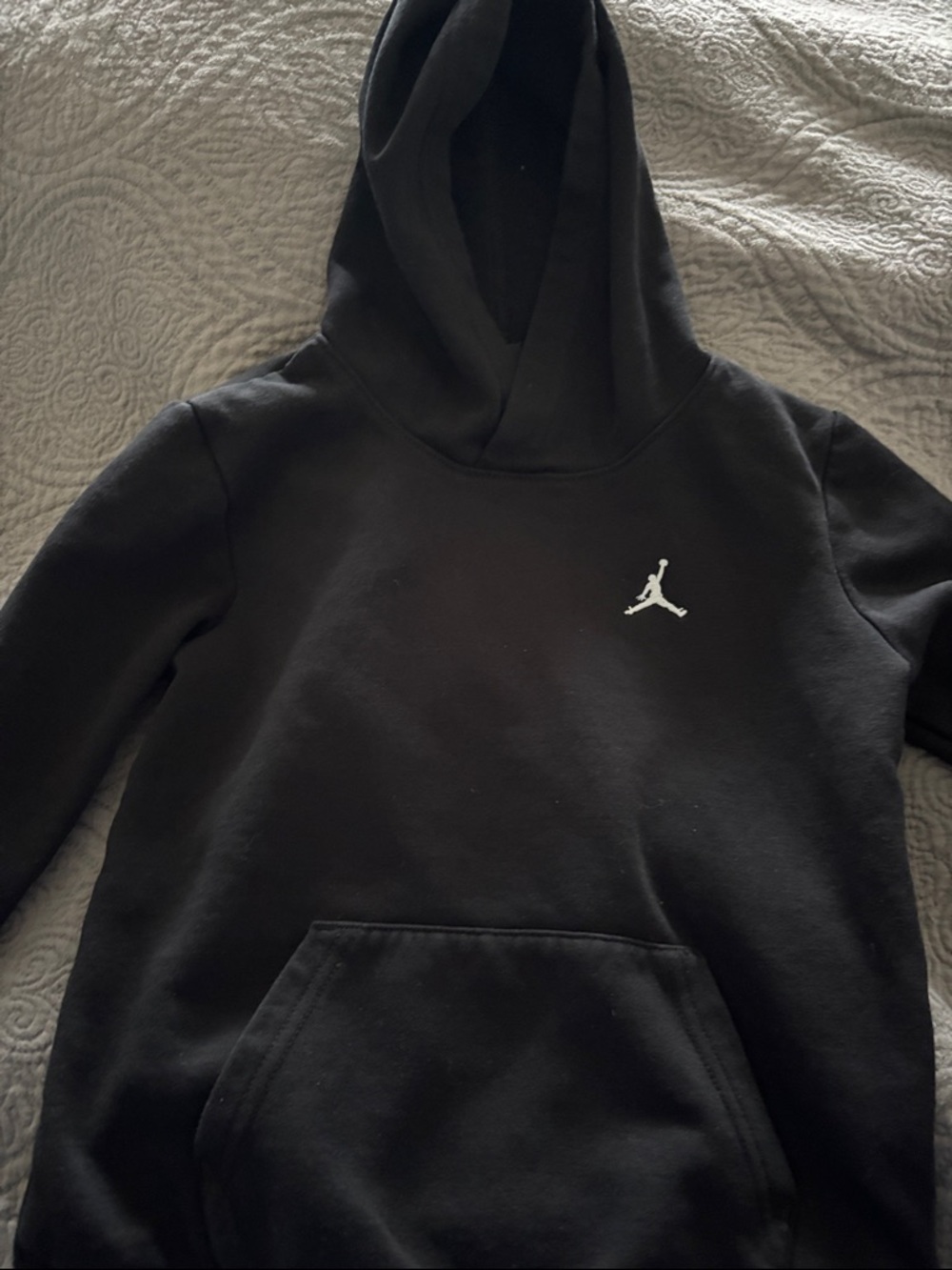 Jordan Black Hoodie with White Jumpman Chest Logo